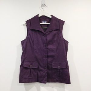 Women's TABI Purple Faux Suede Lightweight Vest Sz M